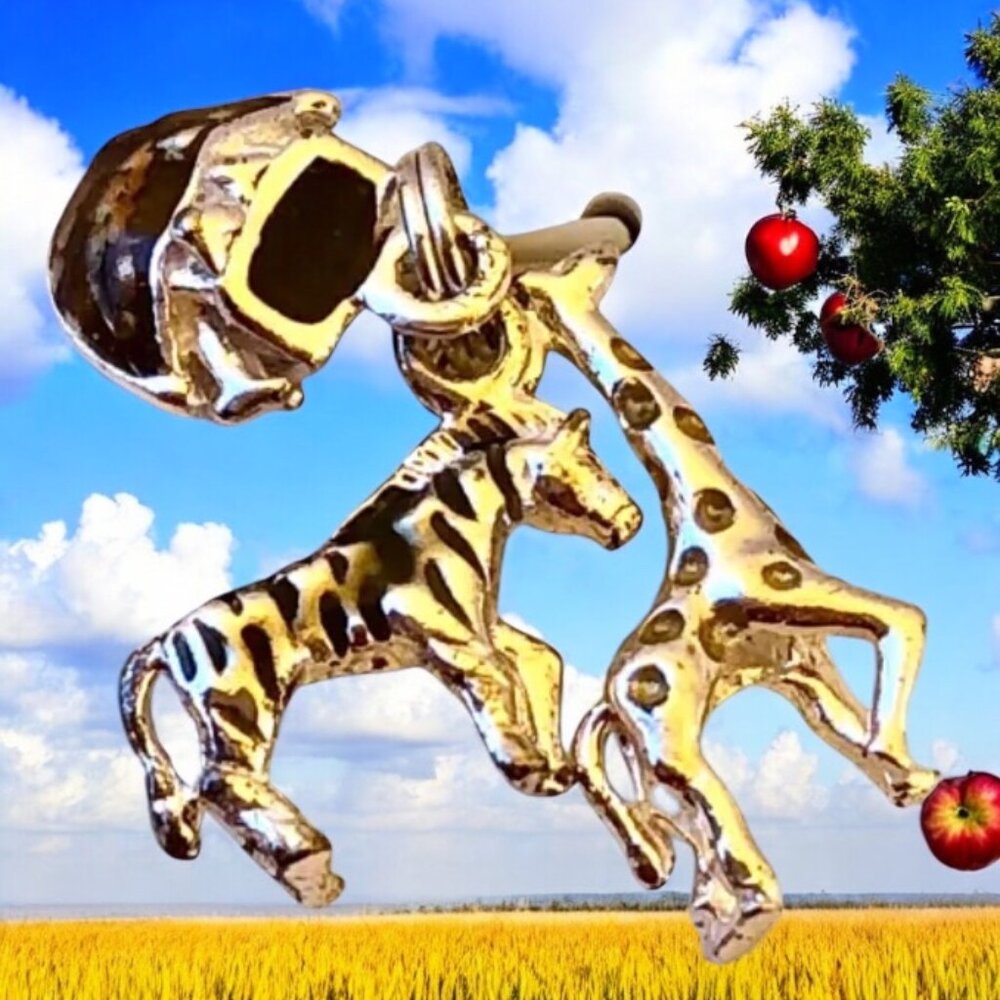 Jezlaine Silver & Enamel Charms Noah's Ark + Zebra + Giraffe New